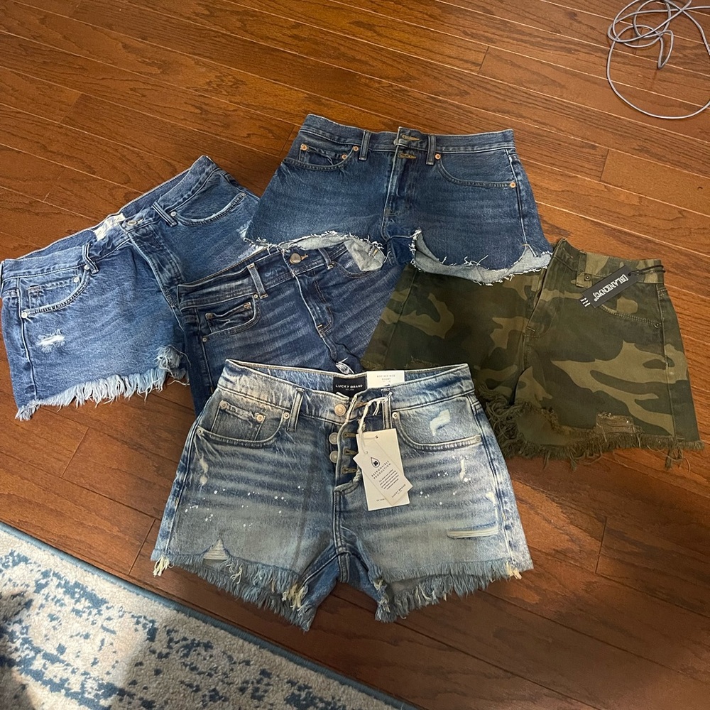 Lot of 5 pair Denim shorts size 27 or 4. Lucky, blank nuc, Bke, free people
